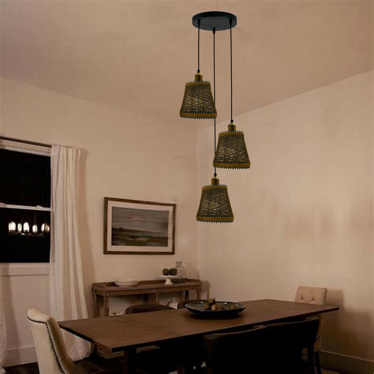 The Reedfall Pendant — 3-Arm Rattan