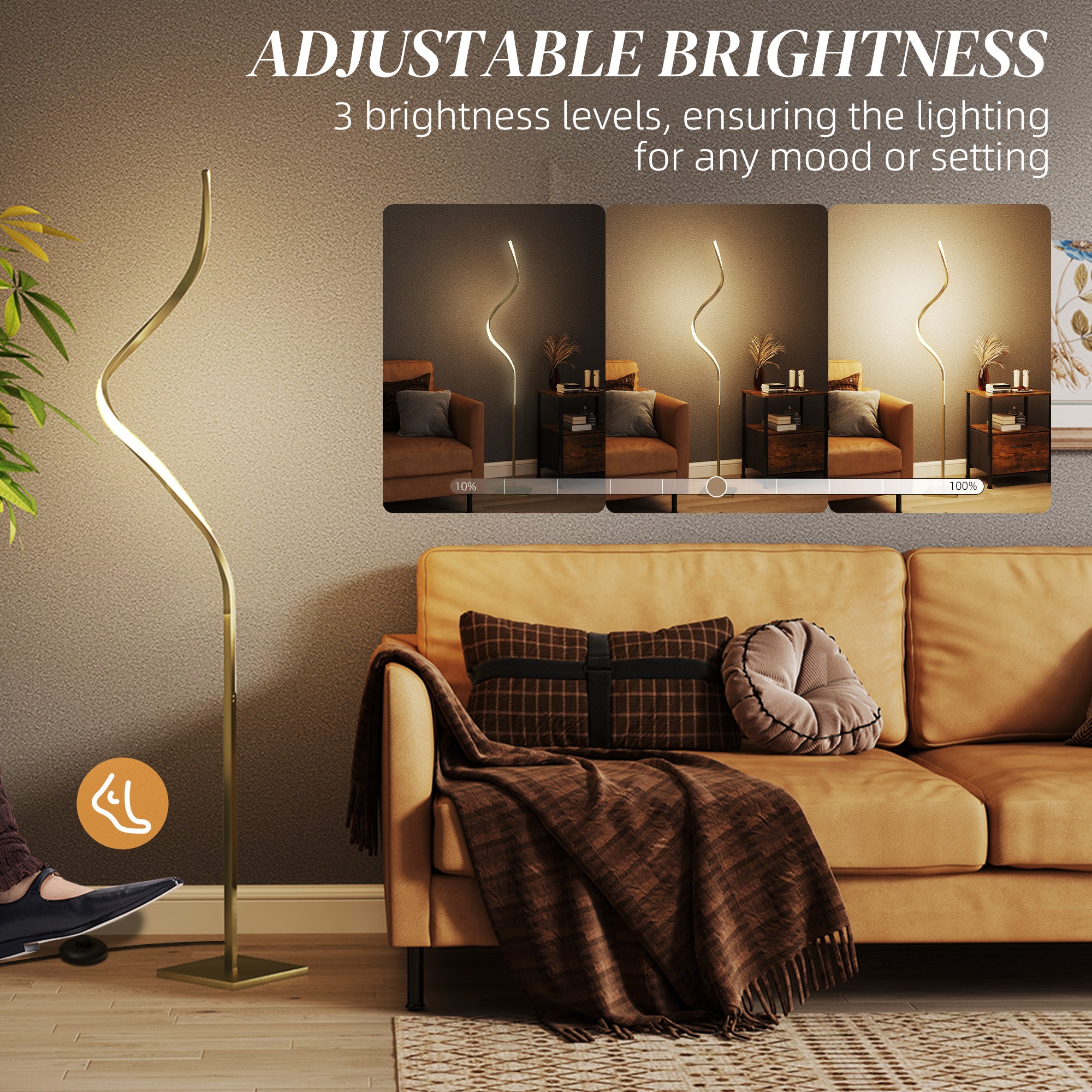 The Sable Floor Lamp — Ribbon Spiral LED Standing Lamp
