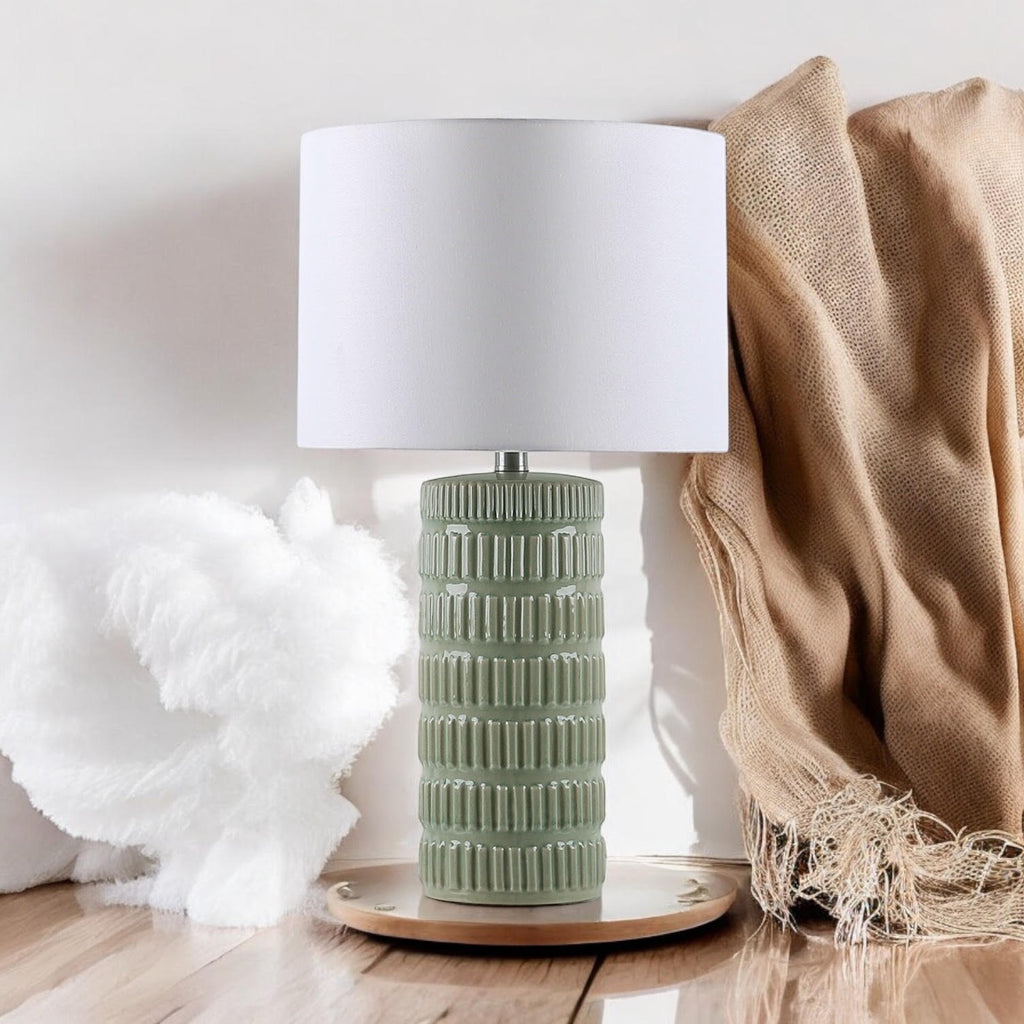 The Fairholt Table Lamp — Striped Ceramic