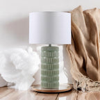 The Fairholt Table Lamp — Striped Ceramic