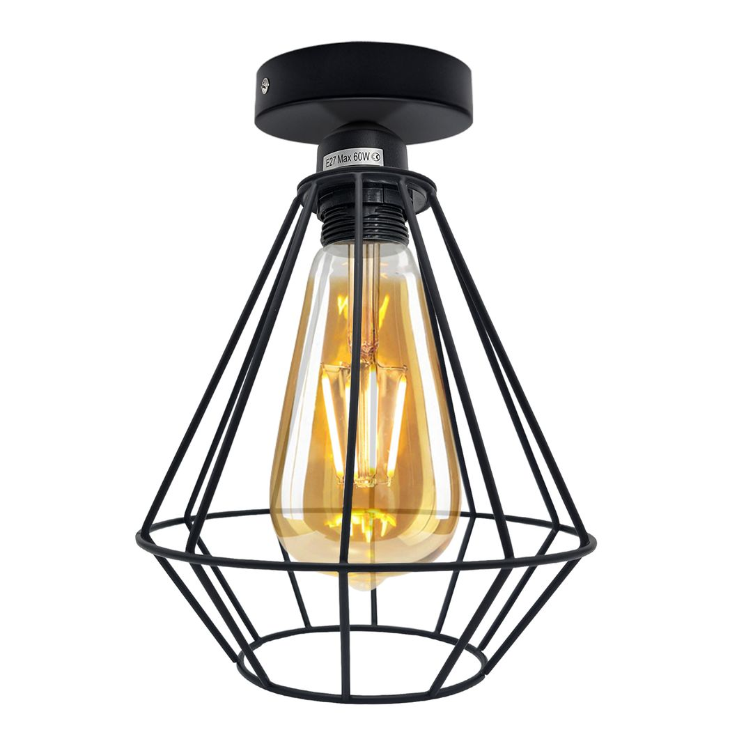 Shoreditch - Black Wire Cage Industrial Ceiling Pendant