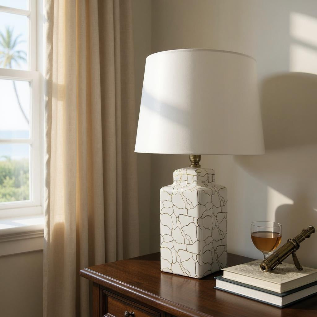 The Whitlock Table Lamp — Cream Ceramic Accent Lamp
