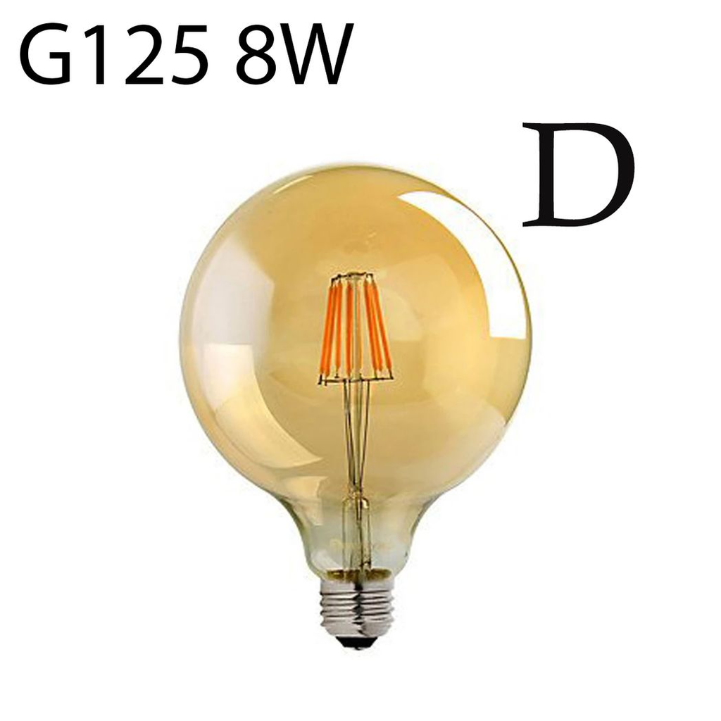 Soho - Amber Glass Globe LED Bulb, G125 E27 Dimmable 8W