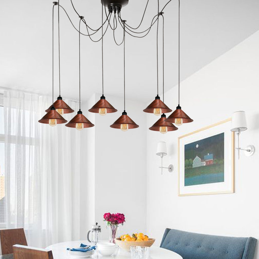 The Ironbridge Pendant — 8-Head Spider Pulley Ceiling Light
