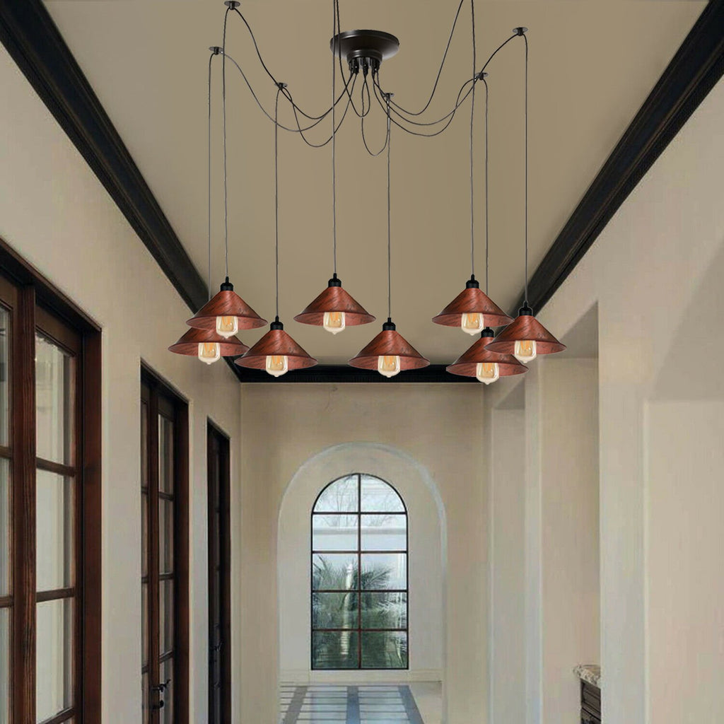 The Ironbridge Pendant — 8-Head Spider Pulley Ceiling Light