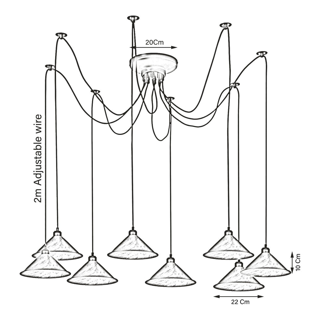 The Ironbridge Pendant — 8-Head Spider Pulley Ceiling Light