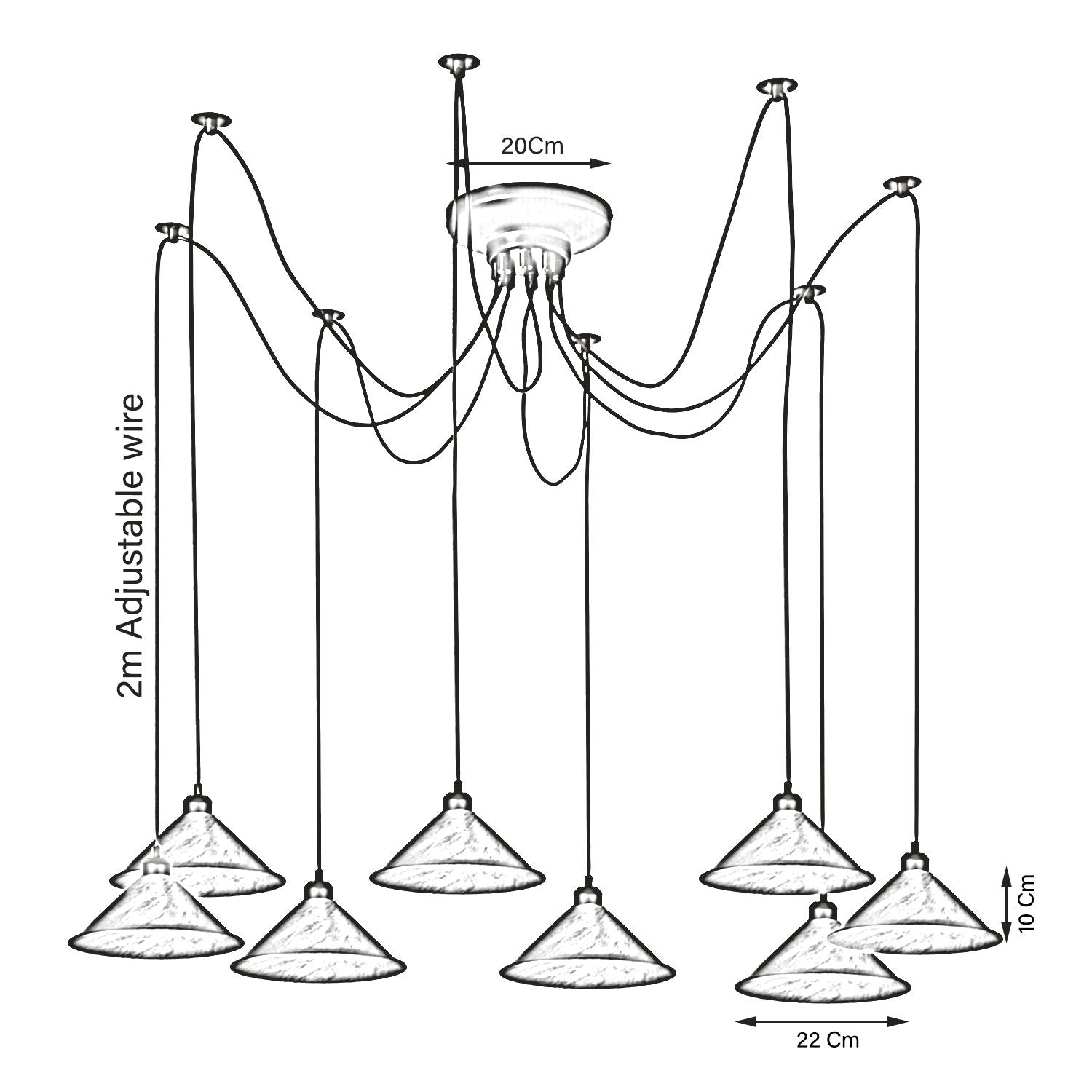 The Ironbridge Pendant — 8-Head Spider Pulley Ceiling Light
