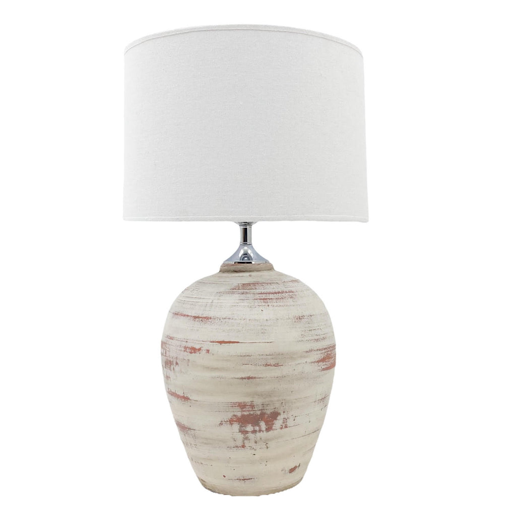 The Amara Lamp — Rustic Ceramic, Cream