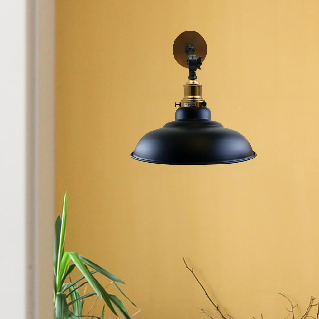The Barrow Wall Light — Curved Shade Sconce, Brass Fitting