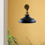 The Barrow Wall Light — Curved Shade Sconce, Brass Fitting
