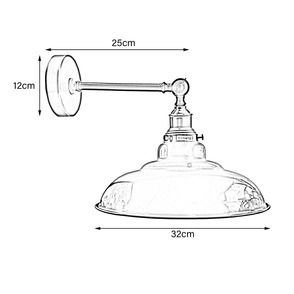 The Barrow Wall Light — Curved Shade Sconce, Brass Fitting
