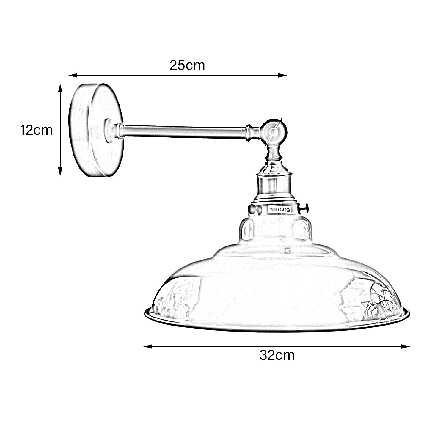 The Barrow Wall Light — Curved Shade Sconce, Brass Fitting