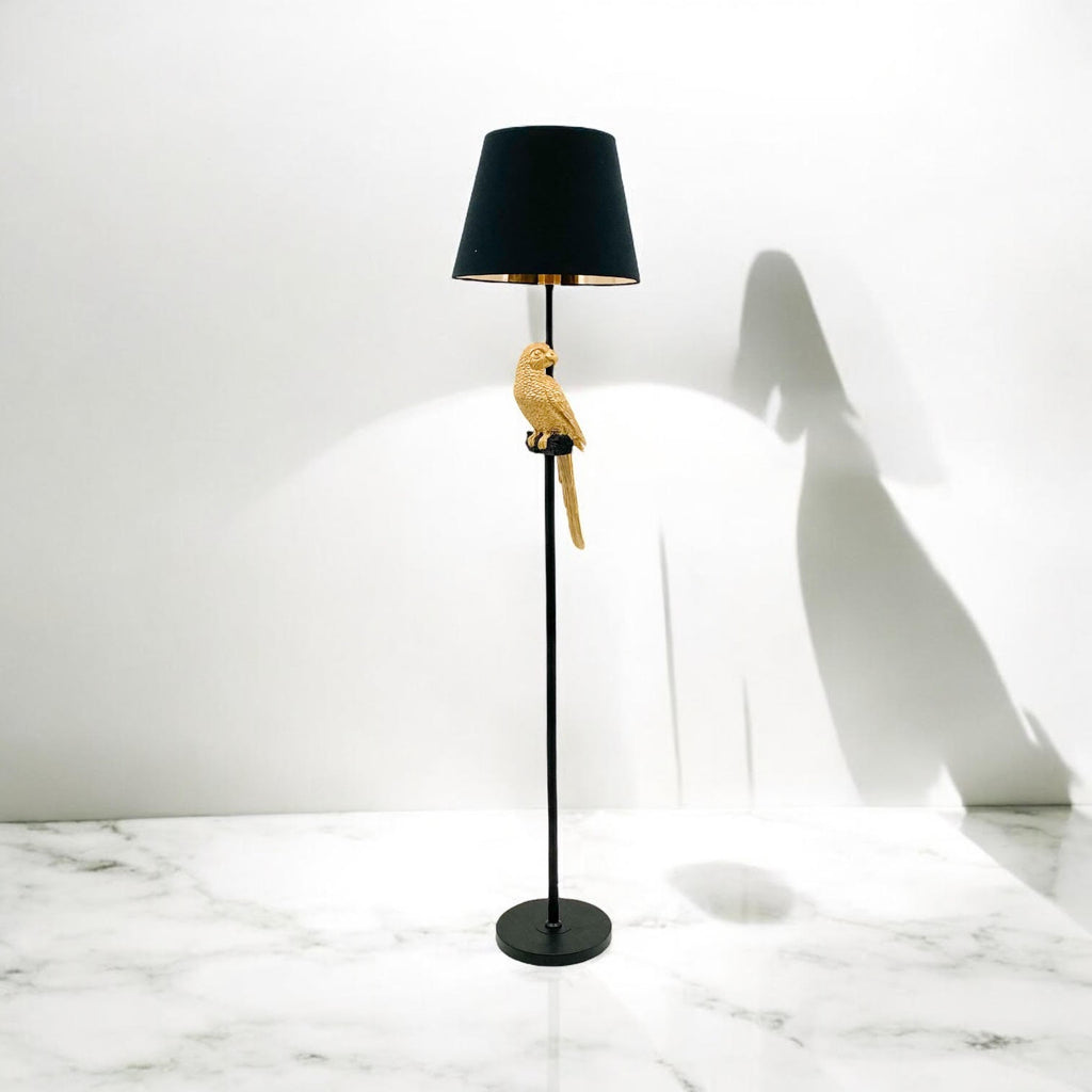 The Percy Floor Lamp — Sculptural Parrot Base Standing Lamp