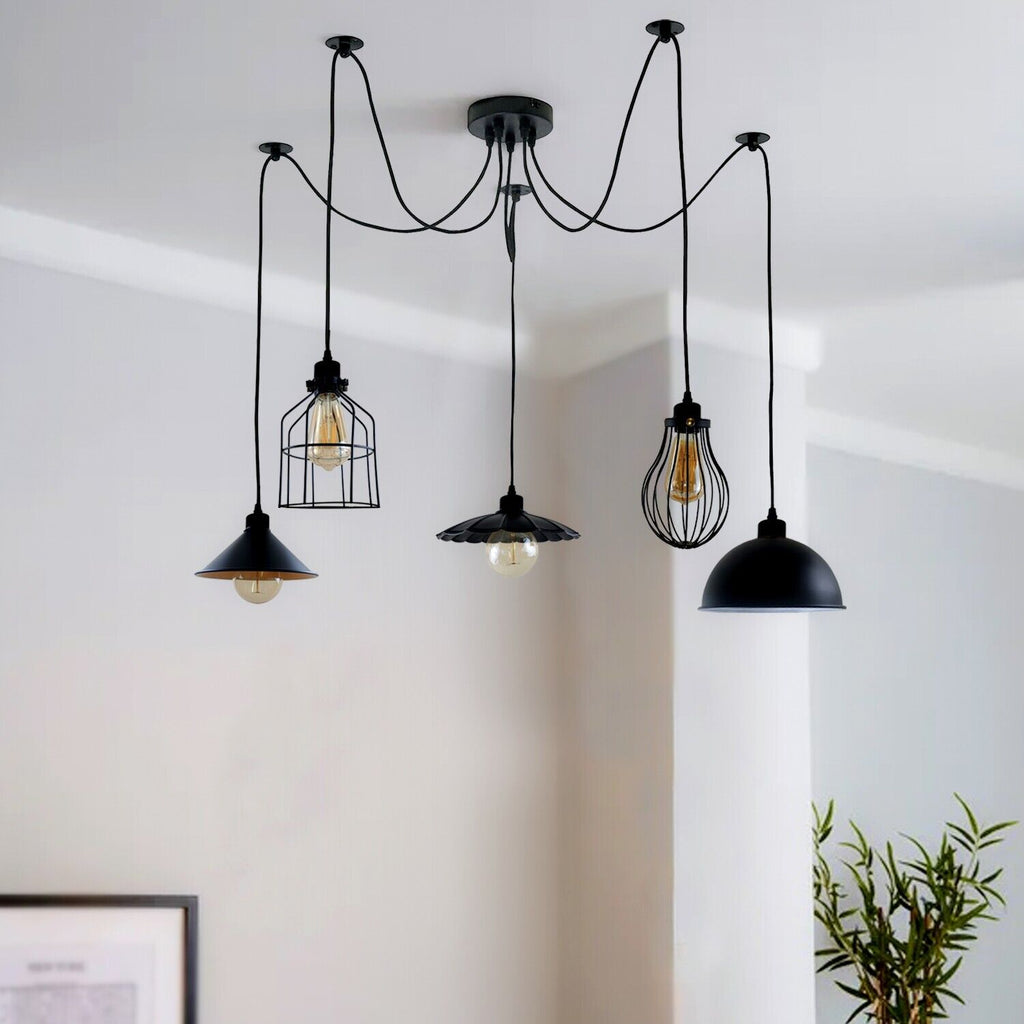 The Widowspire Pendant — 5-Arm Industrial
