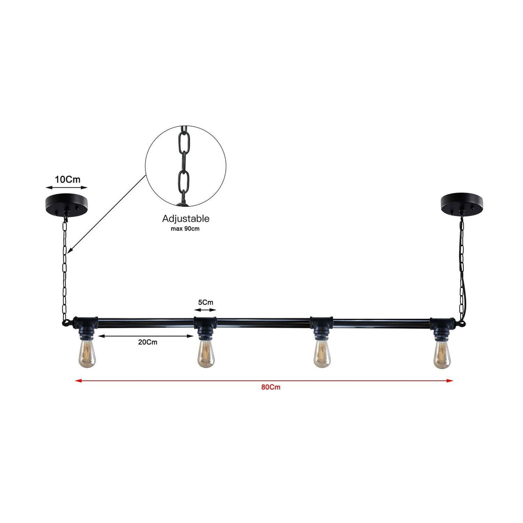 The Sherbourne Bar — 4-Way Industrial Pipe Light