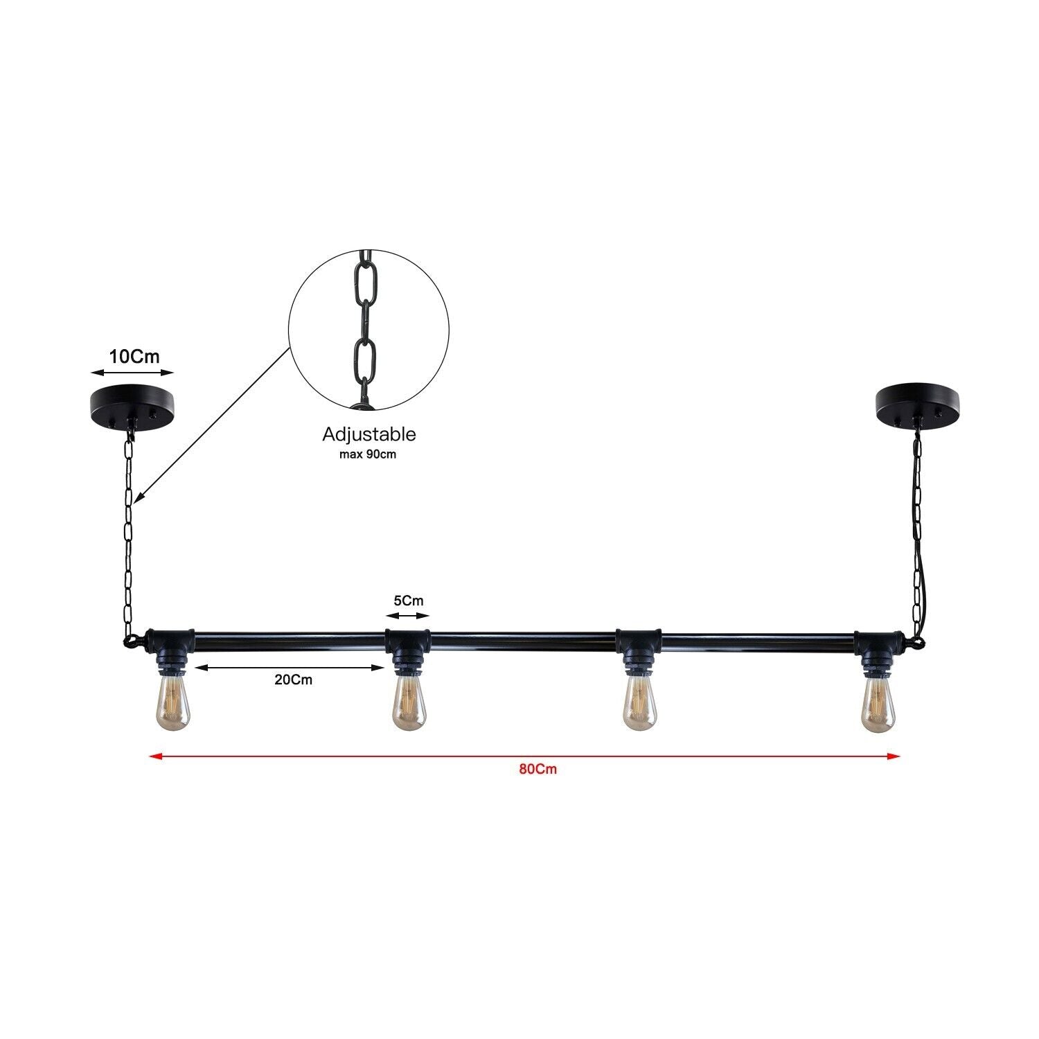 The Sherbourne Bar — 4-Way Industrial Pipe Light