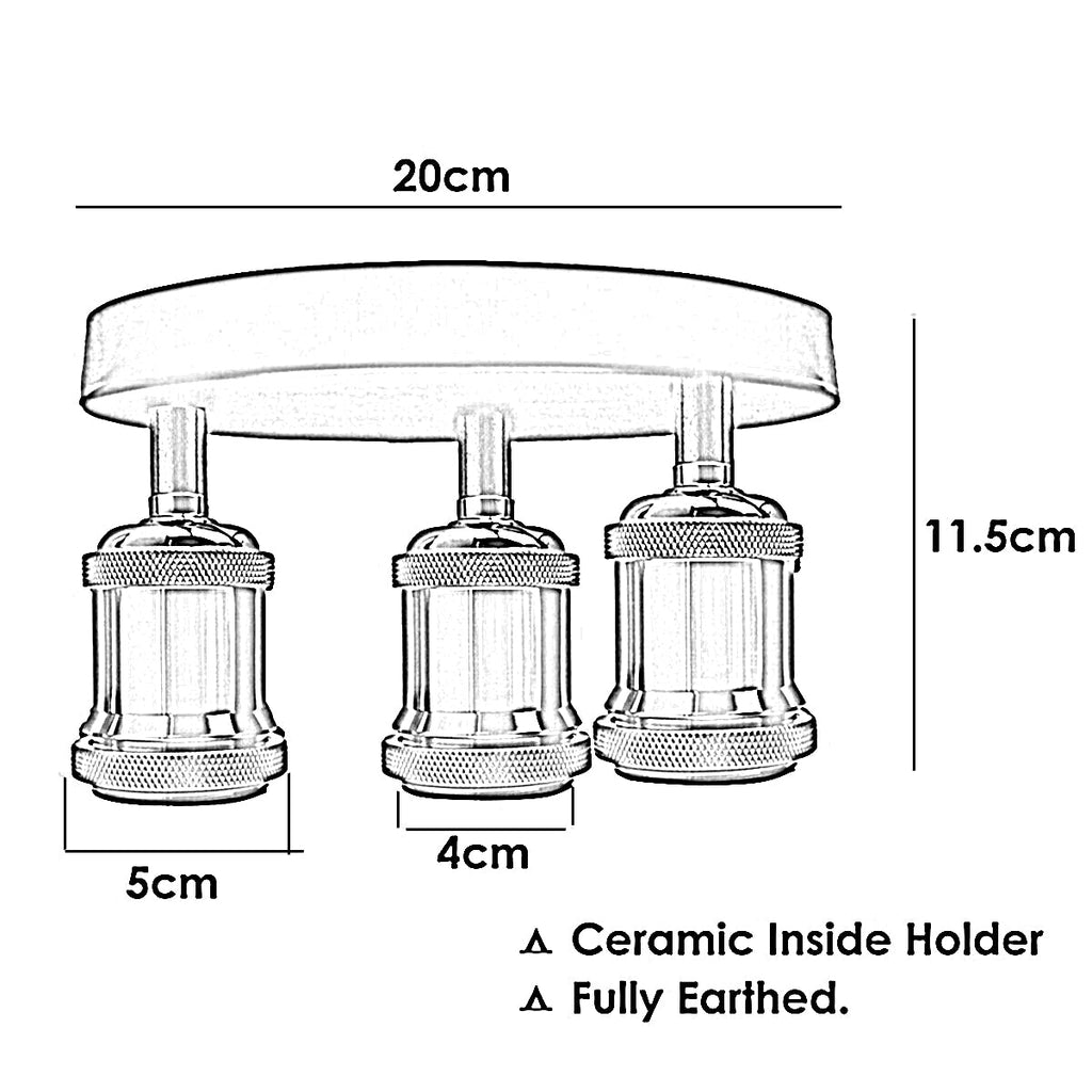 The Corridon Ceiling Light — 3-Way Semi-Flush Exposed Bulb