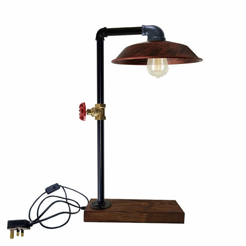 The Copperfield Lamp — Steampunk Pipe Desk Lamp