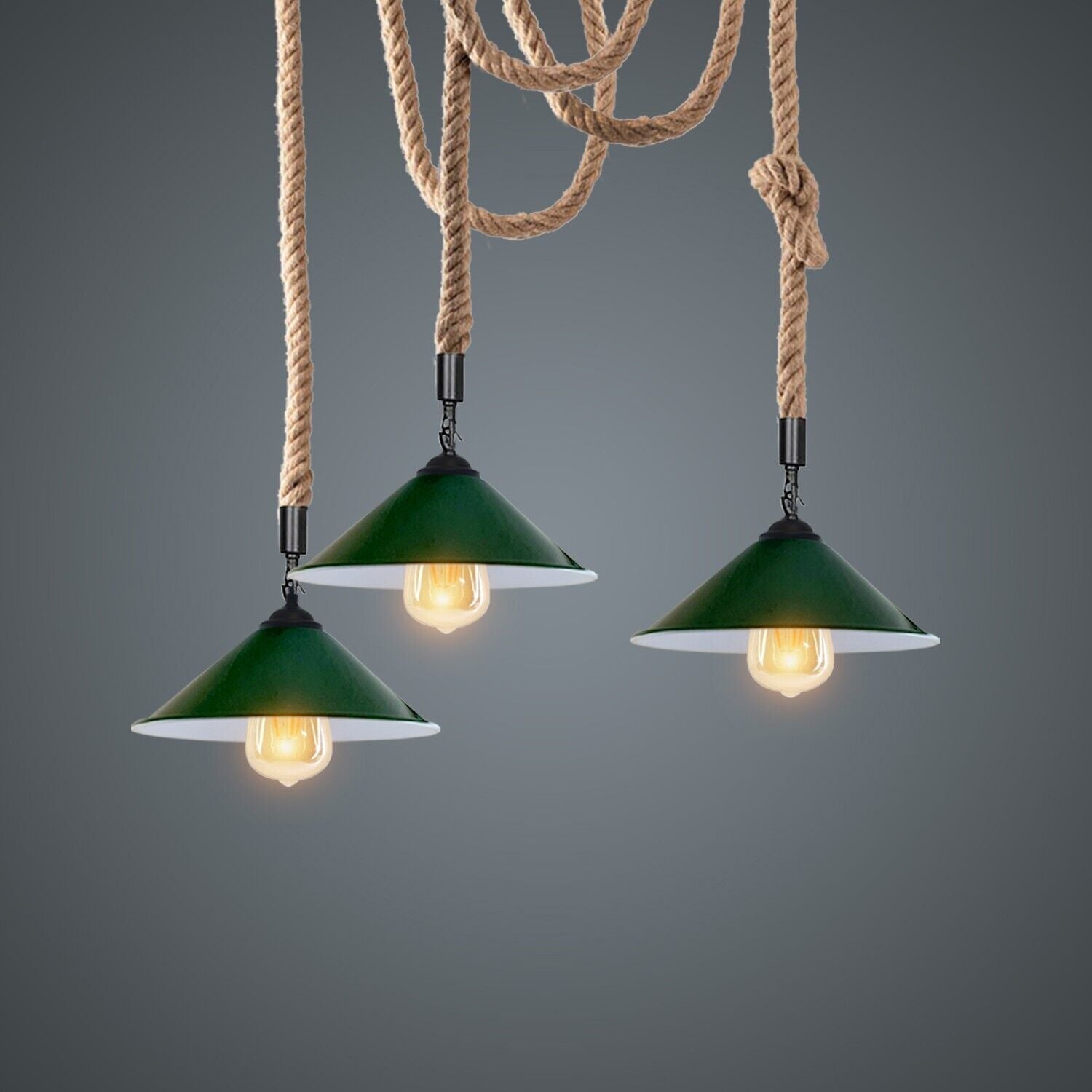 The Marrowdale Pendant Chandelier — Hemp & Cone (3-Head)