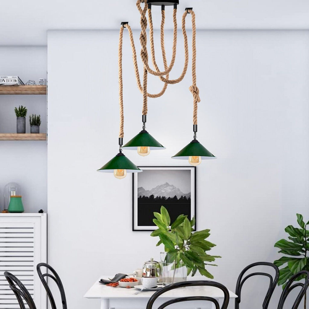 The Marrowdale Pendant Chandelier — Hemp & Cone (3-Head)