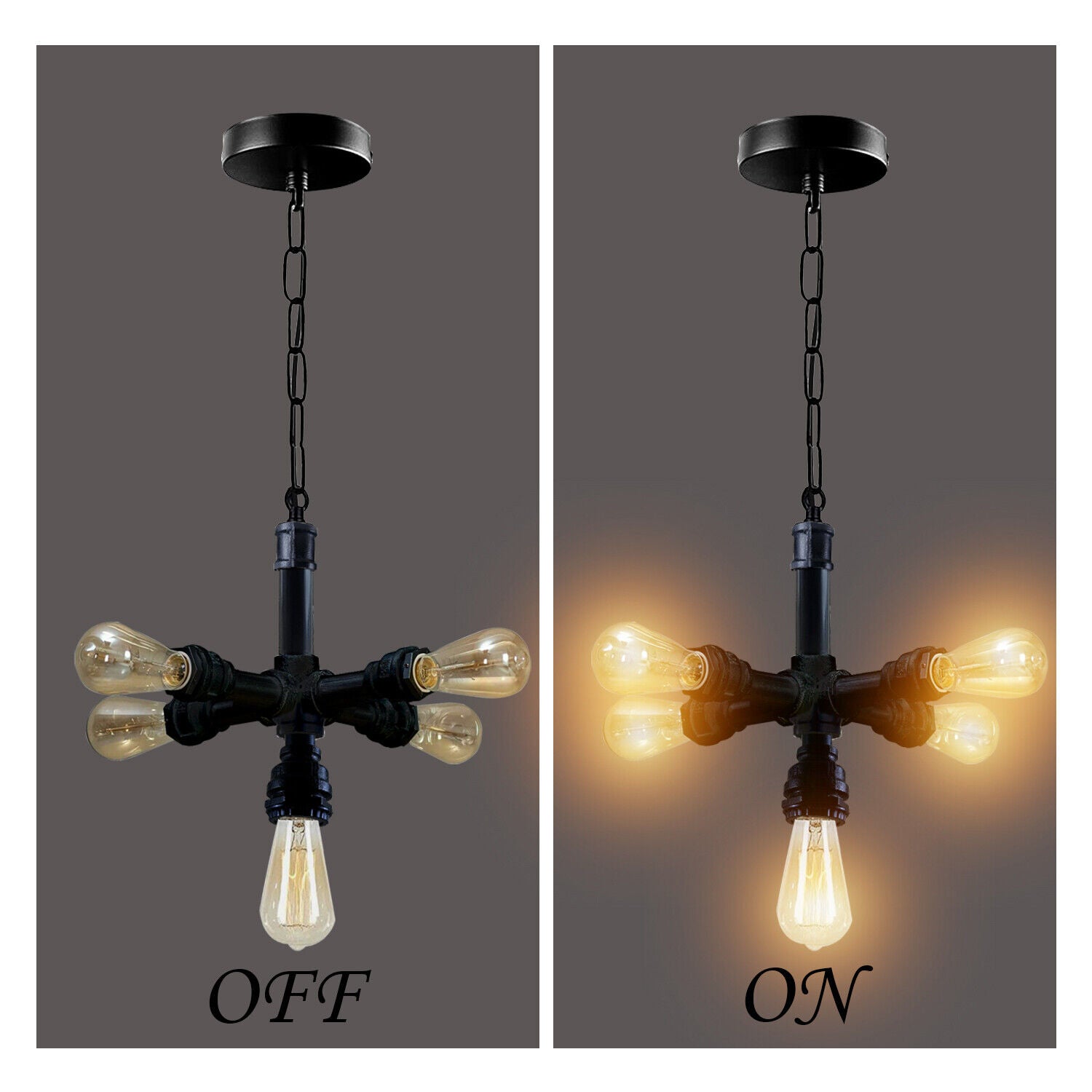The Wrenhurst Pendant — Black Industrial Pipe Chandelier