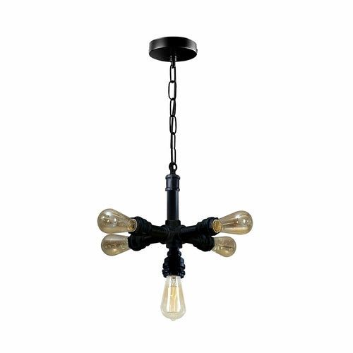 The Wrenhurst Pendant — Black Industrial Pipe Chandelier