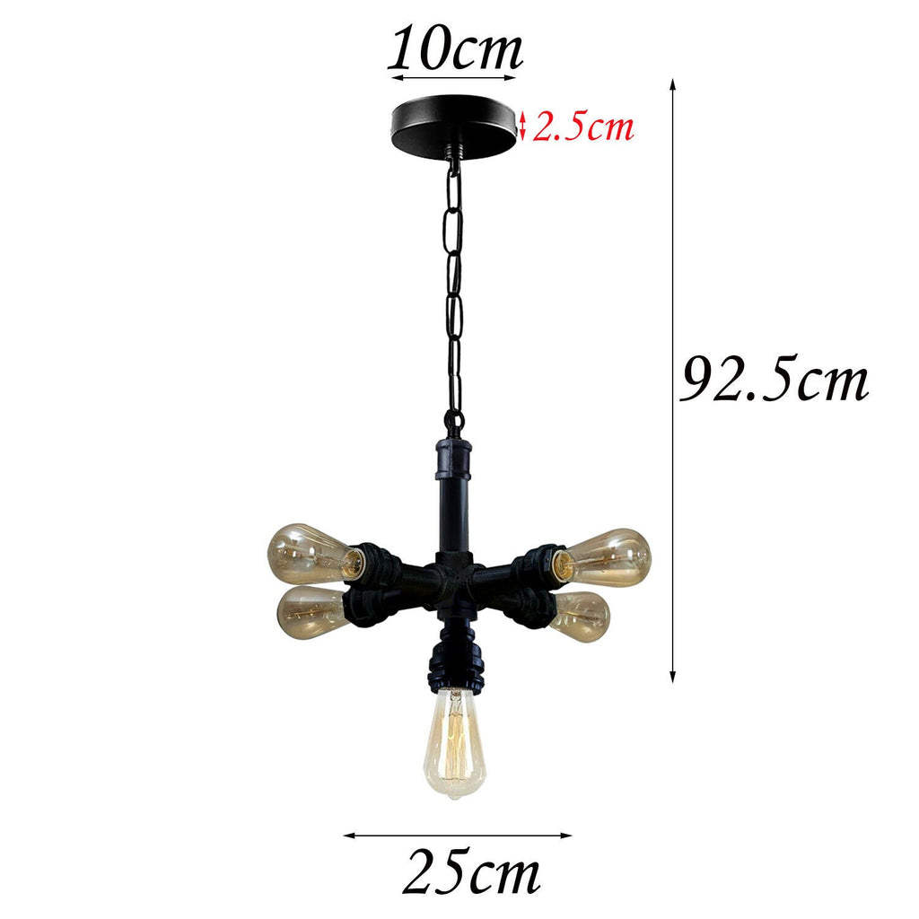 The Wrenhurst Pendant — Black Industrial Pipe Chandelier
