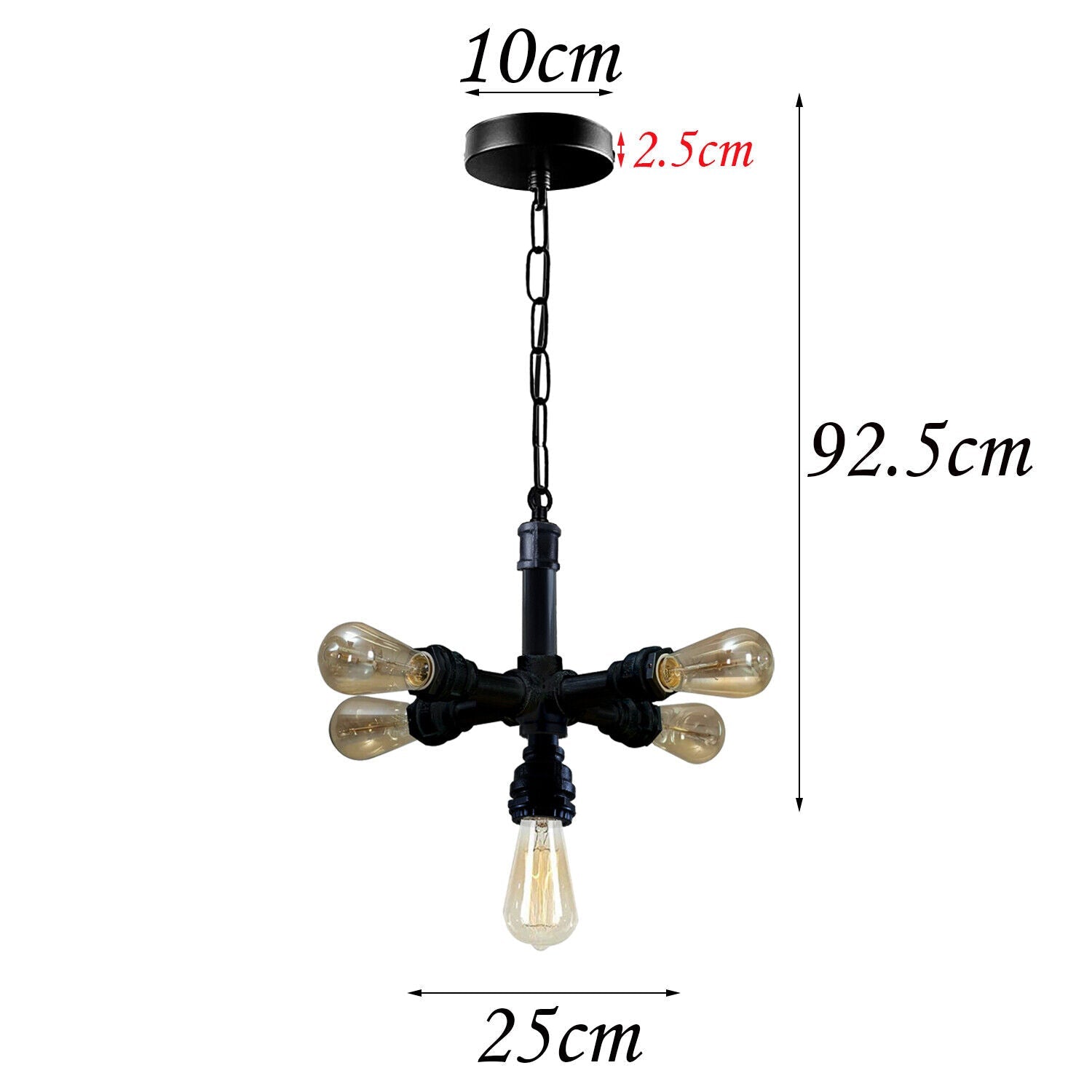 The Wrenhurst Pendant — Black Industrial Pipe Chandelier