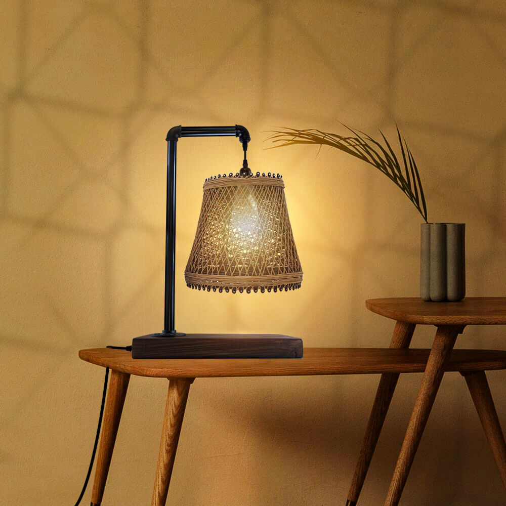 The Halston Lamp — Rattan & Industrial Pipe Design