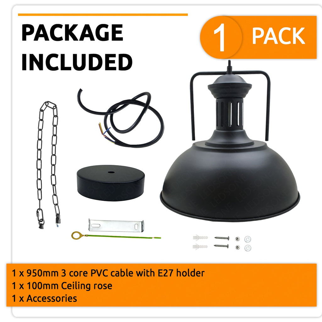 The Blackwell Pendant — Chain-Hung Industrial Dome Light