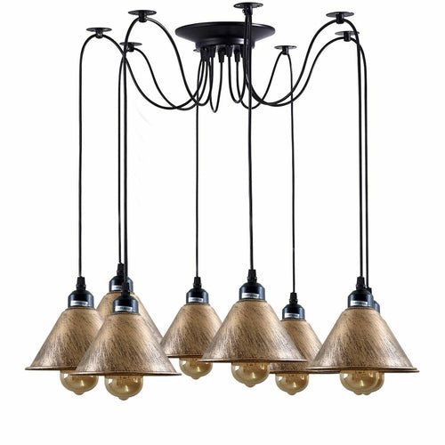 Octavia — 8-Light Spider Pendant in Brass