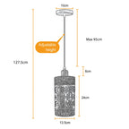 The Hollowmere Pendant — Black Perforated Cylinder Light