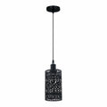 The Hollowmere Pendant — Black Perforated Cylinder Light