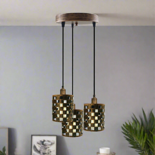 The Ferrovia Pendant — 3-Way Cage Cluster