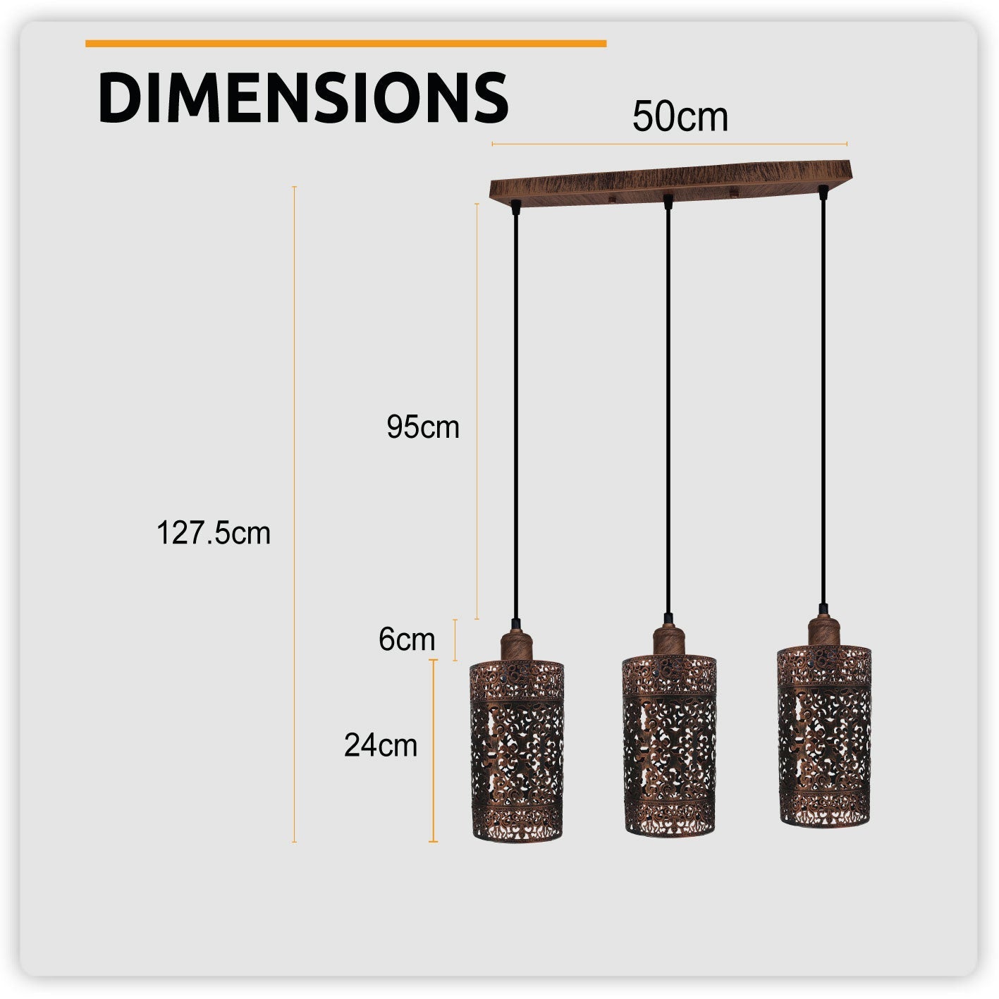 The Heritage - Rustic Red Triple-Pendant Fixture