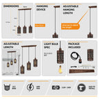 The Heritage - Rustic Red Triple-Pendant Fixture