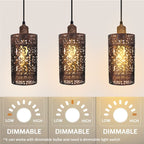 The Heritage - Rustic Red Triple-Pendant Fixture
