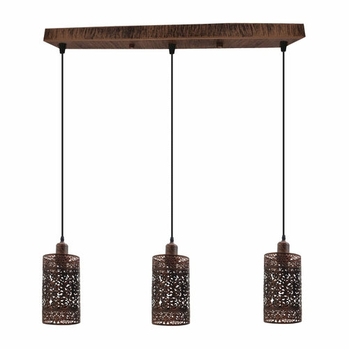 The Heritage - Rustic Red Triple-Pendant Fixture