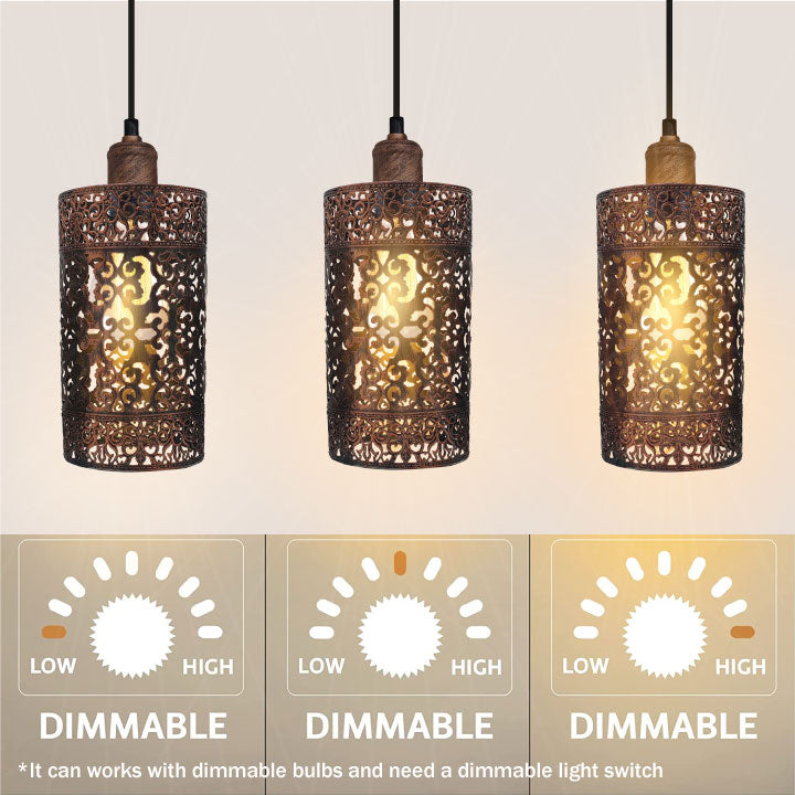 The Heritage - Rustic Red Triple-Pendant Fixture