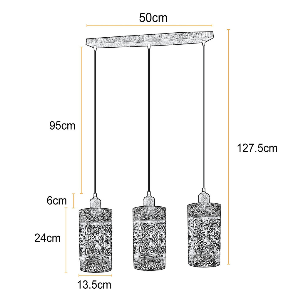 The Heritage - Rustic Red Triple-Pendant Fixture