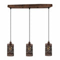 The Heritage - Rustic Red Triple-Pendant Fixture