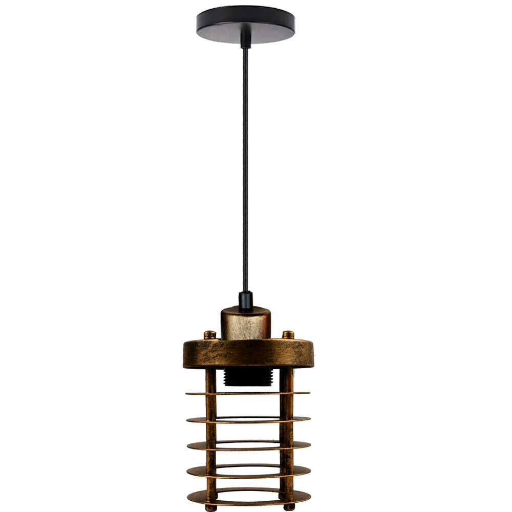 The Aldric Pendant — Ribbed Cage, Brushed Copper