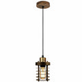 The Aldric Pendant — Ribbed Cage, Brushed Copper