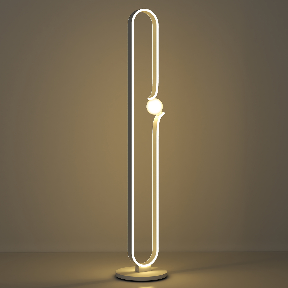 The Lyric Floor Lamp — LED Note & Glass Orb Standing Lamp