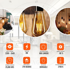 Vintage Edison ST64 LED Filament Bulb – E27 Dimmable Warm White 8W