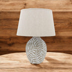 The Fern Lamp — Ceramic Base, Linen Shade