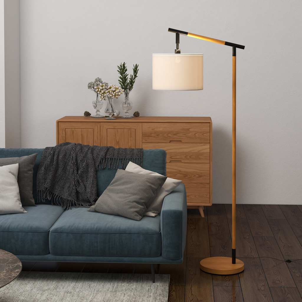 The Winslet Floor Lamp — Rotating Drum Shade Standing Lamp