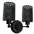 The Ashcombe Twin — 2-Light Black Filigree Wall Sconce