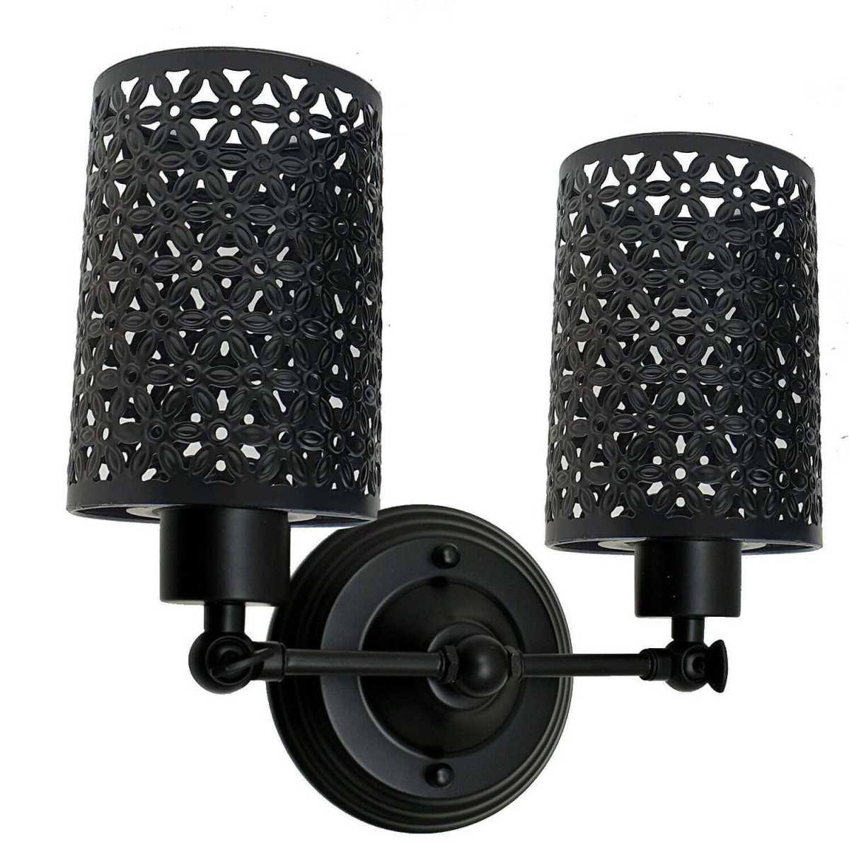 The Ashcombe Twin — 2-Light Black Filigree Wall Sconce