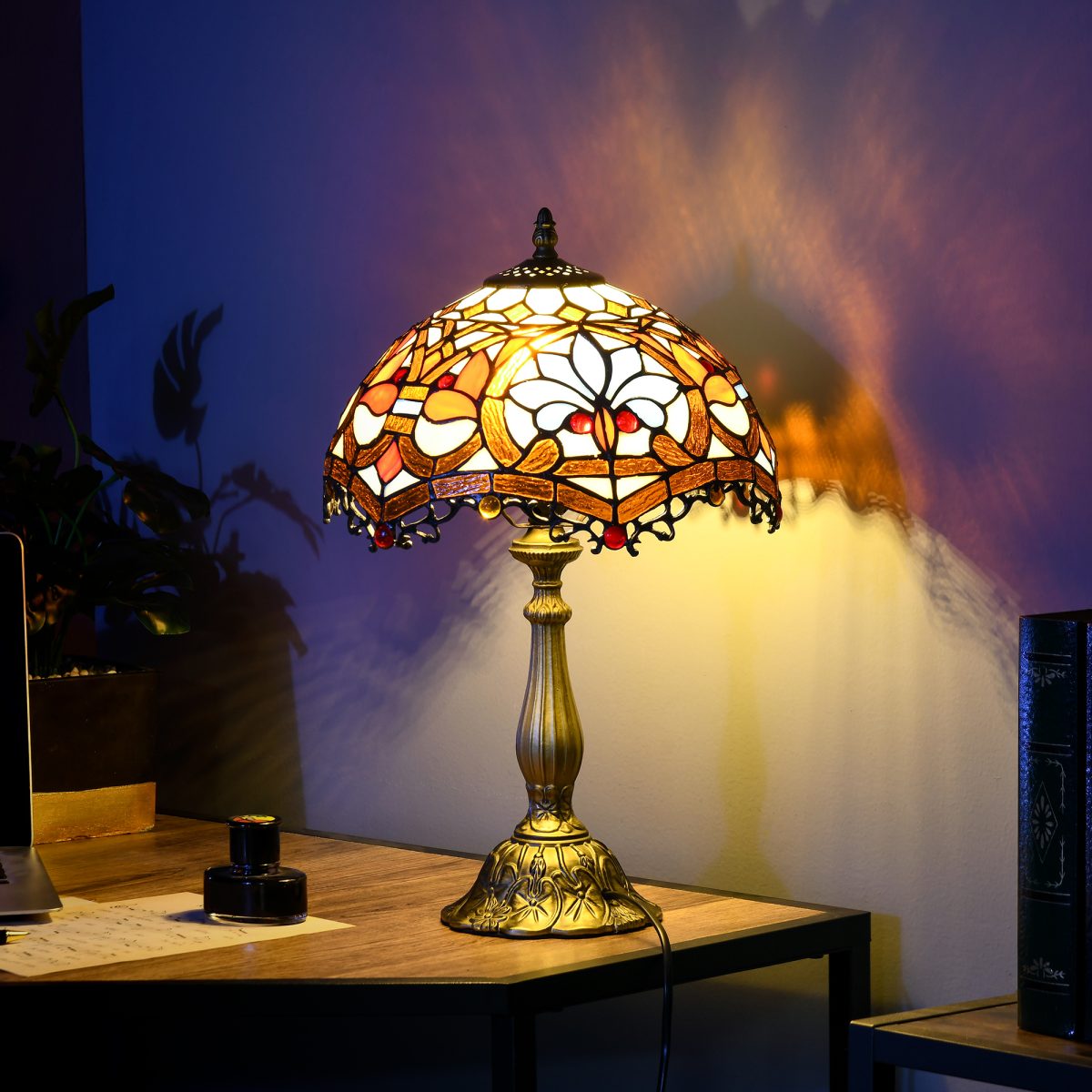 The Thistledown Table Lamp — Stained Glass